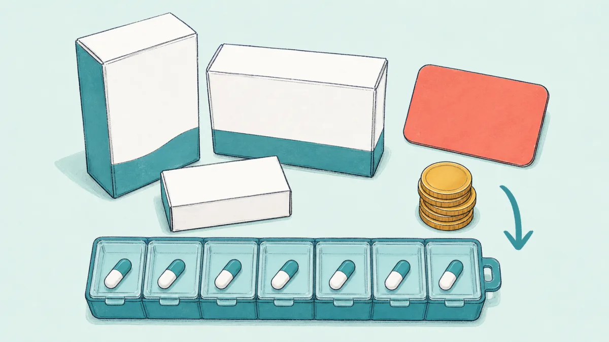 Generics, a pill organiser, a senior card and savings: keeping maintenance meds affordable.